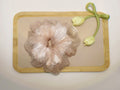 Pink Organza Scrunchie with Silver Thread | Double-Layer Hair Tie